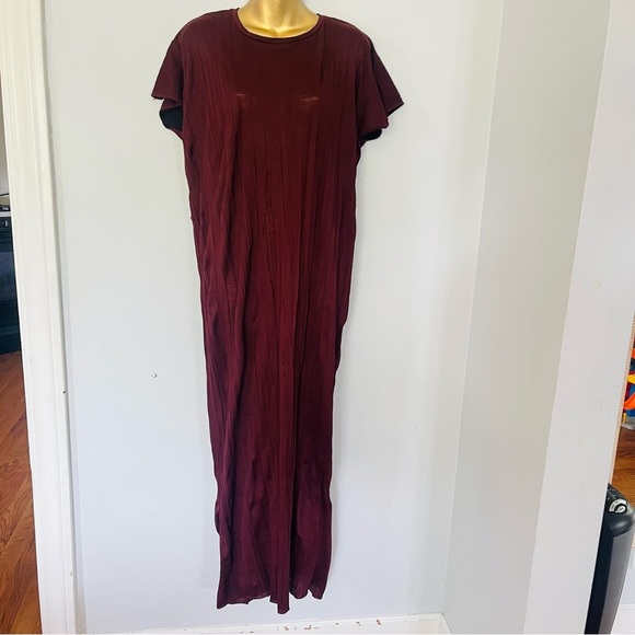 Zara Burgundy Maxi T-Shirt Dress | Relaxed Oversized Fit | Size Small - Picture 2 of 5